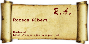 Rozsos Albert névjegykártya