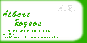 albert rozsos business card